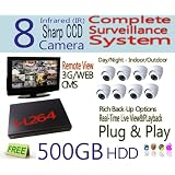 Evertech CCTV System 8 Channel Home Security Camera System Network Remote Viewing Over Internet & 3 /4 G & Network & Cms. All in One Home Surveillance System. Sharp CCD Version