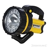 Torches & Lamps Rechargeable Rechargeable Torch 3-Function 1 Million Candle Pwr 1 Million Switches from halogen spotlight beam to 16 LED. Warning light can be used simultaneously to main beams. 152mm (6