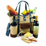 Picnic Time Wine Country Tote with Cheese Service and Corkscrew
