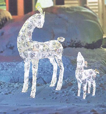 2-Piece Doe and Fawn Reindeer Lighted LED Christmas Yard Art Decoration Set