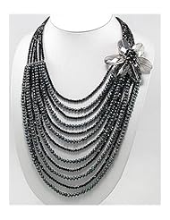 Flower Fresh Water Pearls Necklace In 92.5 Sterling Silver