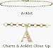 Diamond Initial A Yellow Gold 10 Charm Anklet