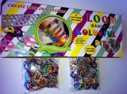 Loom Kit-deluxe 24 Clips,mix Match Zebra 2 X 300 Ct Loom Bands, 1 Loom Stick, 4 Charms