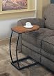 Distressed Oak and Black Metal Sofa Table
