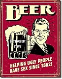 PERSONALIZED 16 Retro BEER UGLY Collectible Tin Home Bar Sign BEER Alcohol MUG