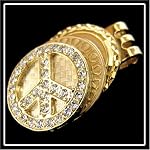 Peace (Gold) Crystal Ball Marker and Hat Clip Set