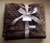 Chocolate Minkee Dot Baby Blanket