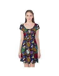 Cap Sleeves Feathers Stretchy Polyester/Spandex General Print  Dress