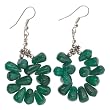 Handmade Green Aventurine Dangle Earrings With Silver Beads