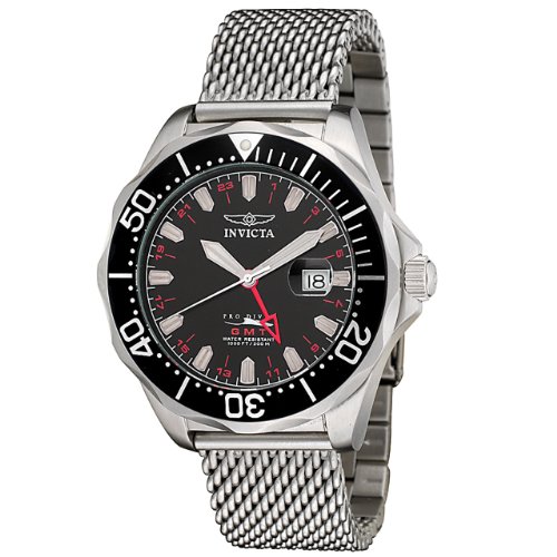 Invicta Men's 6349 Pro Diver Collection GMT Stainless Steel Mesh Watch