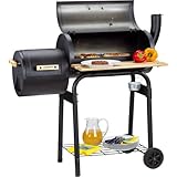 Smoker,Grillwagen,Holzkohlegrill mit Räucherkammer von 24handel24