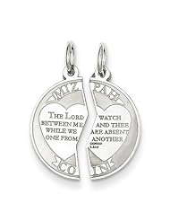 Sterling Silver Breakapart Mizpah Charm. Metal Wt- 0.93g