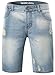 Valuker Men's Slim Fit Denim Short Jeans Light Blue