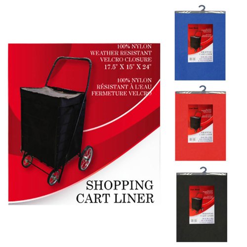 Vinyl Shopping Cart Liner 17 5 x 15 x 24 with Velcro Closure Black