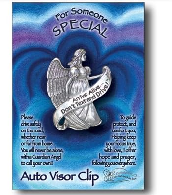 Someone Special Arrive Alive Don't Text and Drive Guardian Angel Auto Car Visor Clip (VC210)