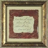 Love Bears All Things I Cor 13:4 Framed Artwork Religious