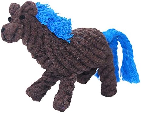 Petseeker Braided Pony Teeth Clean Pet Toys Puppy Cotton Rope Toys ,Brown