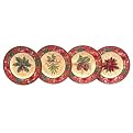 Tuscan Christmas Salad Plate Set of 4 - Assorted (9")