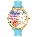Whimsical Watches Unisex G0110014 Swine Lake Baby Blue Leather Watch