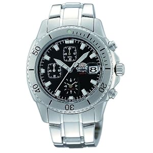Orient Men's 100m Alarm Chronograph with Magnified Lens over date Black Watch #CTD0B001B