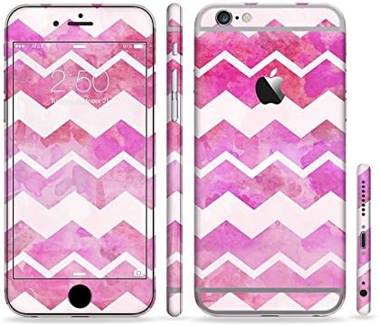 The Pink Water Color with White Chevron Skin For The iPhone 6