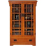 Craftsman Multicolormedia Cabinet With Glass Doors