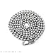 STERLING SILVER BALL CHAIN DOG TAG BEADED NECKLACE 925 MADE IN ITALY STANDARD MILITARY SIZE 24