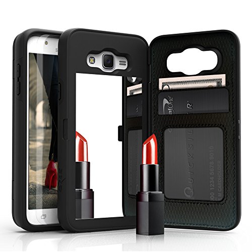 Vettore by Zizo for Samsung Galaxy On5 G550 case All-in-One Wallet Case w/ [Built-In Mirror][Kickstand]and 0.33mm 9H Tempered Glass Screen