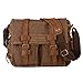 MONA Presents and 100% Thick Canvas Retro Vintage One Shoulder Sling Bag Messenger Bag Travel Casual Laptop School College Backpack Rucksack Bag for Women/Men in Coffee Colour