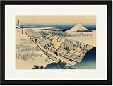 Black Framed/Matted Print 17x23, Ushibori in Hitachi Province