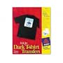 Avery Personal Creations InkJet Iron-On Dark T-Shirt Transfers, White, Five Sheets per Pack (03279)