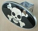 Skull & Crossbones Chrome Look Trailer Hitch Cover Plug for Cars, Trucks, SUVs