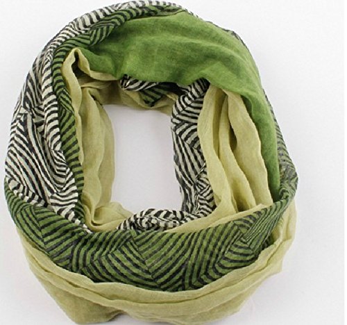Dealzip Inc® Green and Yellow Women Lady Soft Voile Large Infinity Loop Scarf Shawl Neckerchief