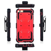 iPhone 6S case,iphone 6 case, LUOLNH Heavy Duty Shockproof Durable Full Body Protection Rigged Hybrid Case with Belt Clip Holster and Kickstand for iPhone 6/6S (Red£© from LUOLNH