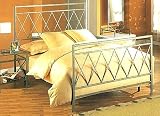 Urban Style Antique Silver Metal Queen Size Headboard & Footboard