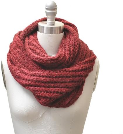 Warm and Fuzzy Cushy Knit Scarf Burgundy Color