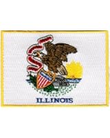 Illinois State Flag Embroidered Patch Iron-On IL Emblem