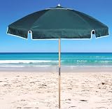 6.5 ft. Polyester Beach Umbrella Steel Frame - Forest Green
