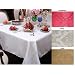 European Damask Design Tablecloth White 60" Round