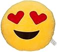 EvZ 32cm Emoji Smiley Emoticon Yellow Round Cushion Pillow Stuffed Plush Soft Toy
