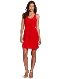 Donna Morgan Women's Scoop Neck X-Back Elastic Dress With Waist Tie, Fire, 6