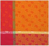 Durable Woven Jacquard 100% Cotton Retro Floral Orange and Yellow Tablecloth 60x60 Inches