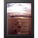 Footprints In The Sand Religious Picture Framed Art Print by Art Prints Inc