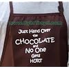 CK Products Brown Expression Cooking Apron "JUnited Statest Hand Over the CHOCOLATE and No One Gets Hurt