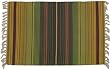 100% Cotton Flat Weave Green and Yellow Rug Striped 2 X 3