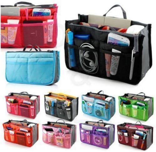 LEYSHIZ Organizer Travel Insert Handbag (11X6.5X3.5 inch) - USA FAST SHIPPING (BLACK)