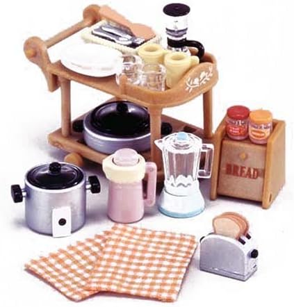 Epoch Sylvanian Families Ka-407 Calico Critters Dining Kitchen Electric Kitchen Include Catworld Critters Set