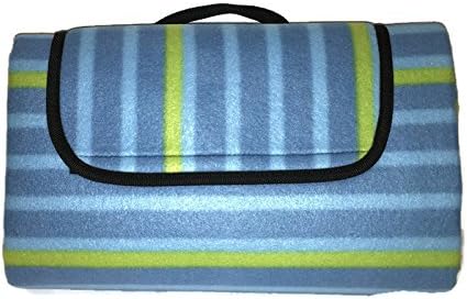 Large Outdoor Picnic Camping Blanket with Waterproof Backing 51 X 59 (Blue)