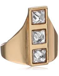 Kelly Wearstler Bellevue 18k Gold Plated Clear Faceted Crystal Ring