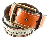 Tommy Hilfiger Men's Ribbon Inlay Belt,Khaki,36